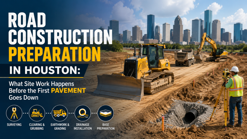 Road Construction Preparation in Houston: What Site Work Happens Before the First Pavement Goes Down